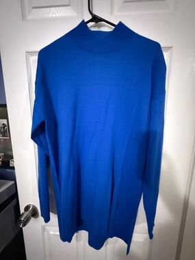 Women’s Classic Tunic Mock Neck Sweater - Royal Blue
